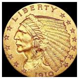 1910 $2.50 Gold Quarter Eagle CLOSELY UNCIRCULATED