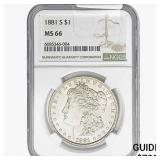 1881-S Morgan Silver Dollar NGC MS66