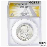 1957 Franklin Half Dollar ANACS MS65 FBL