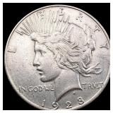 1928-S Silver Peace Dollar NEARLY UNCIRCULATED