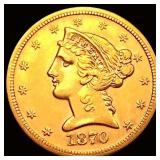 1870-S $5 Gold Half Eagle