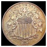 1867 Shield Nickel CLOSELY UNCIRCULATED