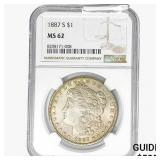 1887-S Morgan Silver Dollar NGC MS62