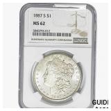 1887-S Morgan Silver Dollar NGC MS62