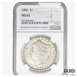 1886 Morgan Silver Dollar NGC MS65