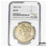 1897-O Morgan Silver Dollar NGC AU55