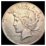 1927 Silver Peace Dollar NEARLY UNCIRCULATED