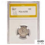 1827 Capped Bust Dime PGA AU58