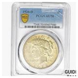 1926-D Silver Peace Dollar PCGS AU50