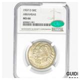 1937-D Arkansas Half Dollar NGC MS66