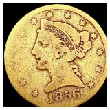 1856-S $5 Gold Half Eagle NICELY CIRCULATED