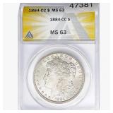 1884-CC Morgan Silver Dollar ANACS MS63