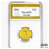 1992 1/4oz Gold $10 Eagle PGA MS70