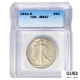 1941-D Walking Liberty Half Dollar ICG MS67