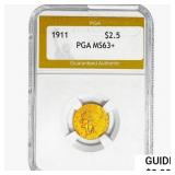 1911 $2.50 Gold Quarter Eagle PGA MS63+