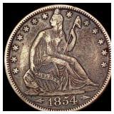 1854 Seated Liberty Half Dollar LIGHTLY CIRCULATED