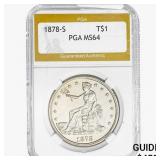 1878-S Silver Trade Dollar PGA MS64