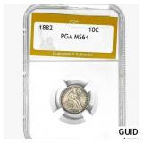 1882 Seated Liberty Dime PGA MS64