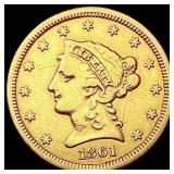 1862 $2.50 Gold Quarter Eagle LIGHTLY CIRCULATED