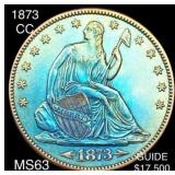 1873-CC Seated Liberty Half Dollar CHOICE BU