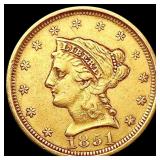 1851 $2.50 Gold Quarter Eagle NEARLY UNCIRCULATED