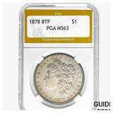 1878 8TF Morgan Silver Dollar PGA MS63