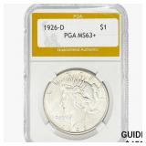 1926-D Silver Peace Dollar PGA MS63+