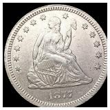 1877-CC Seated Liberty Quarter CHOICE AU