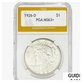 1926-D Silver Peace Dollar PGA MS63+