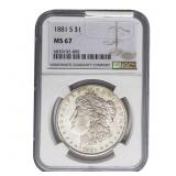 1881-S Morgan Silver Dollar NGC MS67