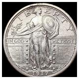 1917 T1 FH Standing Liberty Quarter CHOICE BU