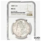 1889-S Morgan Silver Dollar NGC MS61