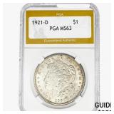 1921-D Morgan Silver Dollar PGA MS63