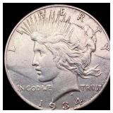 1934-S Silver Peace Dollar CLOSELY UNCIRCULATED