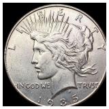 1935 Silver Peace Dollar CLOSELY UNCIRCULATED