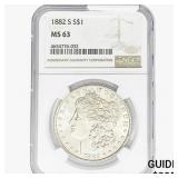 1882-S Morgan Silver Dollar NGC MS63