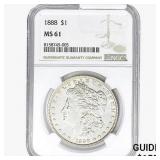 1888 Morgan Silver Dollar NGC MS61