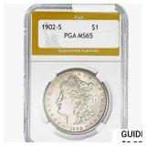 1902-S Morgan Silver Dollar PGA MS65