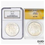 [2] 1921&1922 U.S. Silver Dollars NGC/ANACS AU/MS