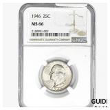 1946 Washington Silver Quarter NGC MS66