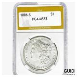 1886-S Morgan Silver Dollar PGA MS63