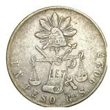 [2]1873-1899 Mexico Silver Un Peso CLOSELY UNCIRCU