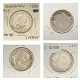 1882-1890 [4] Hungary Silver 1 Forint Franz Josef