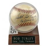 Bob Turley Signed Baseball Yankees Cy Yound 