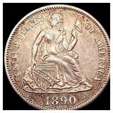 1890 Seated Liberty Dime NEARLY UNCIRCULATED