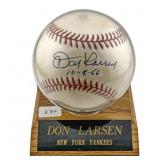 10-8-66 Don Larson Signed Baseball Yankees w/ Cert