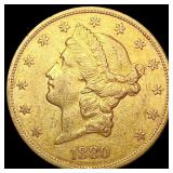 1880-S $20 Gold Double Eagle CLOSELY UNCIRCULATED