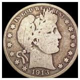 1913 Barber Half Dollar NICELY CIRCULATED