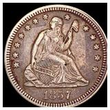 1857 Seated Liberty Quarter NEARLY UNCIRCULATED