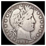 1908 Barber Half Dollar LIGHTLY CIRCULATED